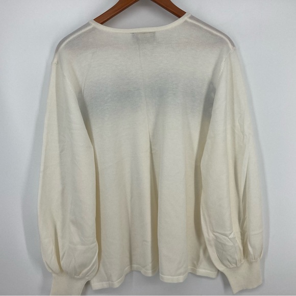 Bob Mackie Womens Size XL 2 Pc Sweater Set Tank Cardigan Black/White Embroidered - Picture 6 of 16